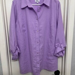Kim Rogers Lavender Linen Blouse